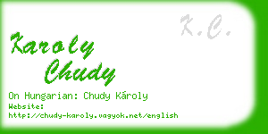 karoly chudy business card